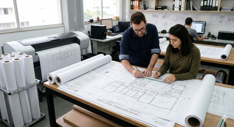 Como Escolher o Papel Ideal para Plotters em Projetos de Engenharia e Design: Guia Essencial